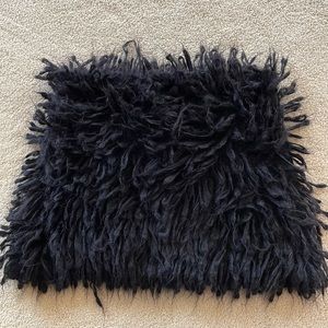 Eileen Fisher Black Mohair Sheep Hair Infinity Wrap/capelet